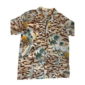 Vtg Kalaheo Made in Hawaii Aloha Shirt Men's L Tropical Sailboat Rayon Hawaiian‎